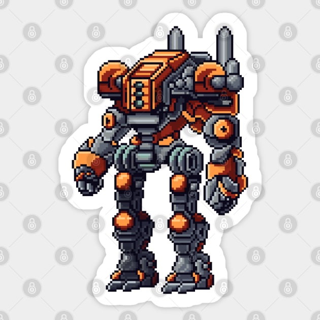 Pixel Mech Warrior Sticker by LAckas